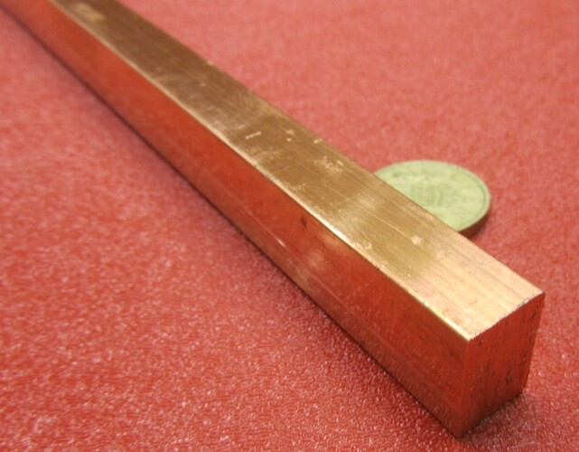 182 Copper Bar 1/2″ Thick x 3/4″ Wide x 3 Foot Length