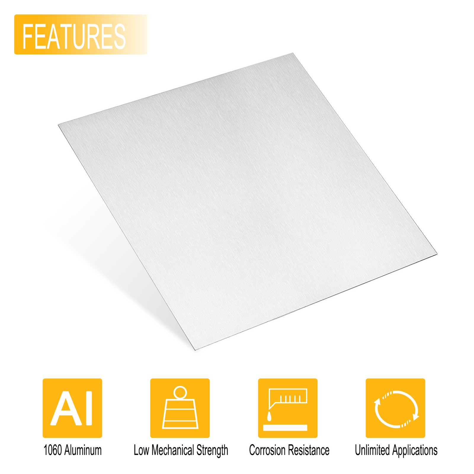 Aluminum Sheet 300mmx300mmx0.6mm Thickness 1060 Aluminum Plate