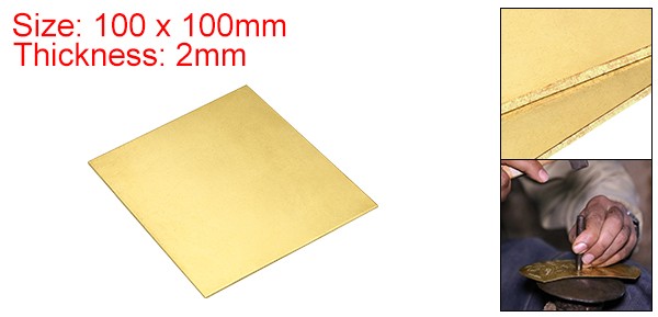 H62 Brass Sheet 4″ x 4″ Metal Sheets 0.08″ Thick Brass Plates for Industry