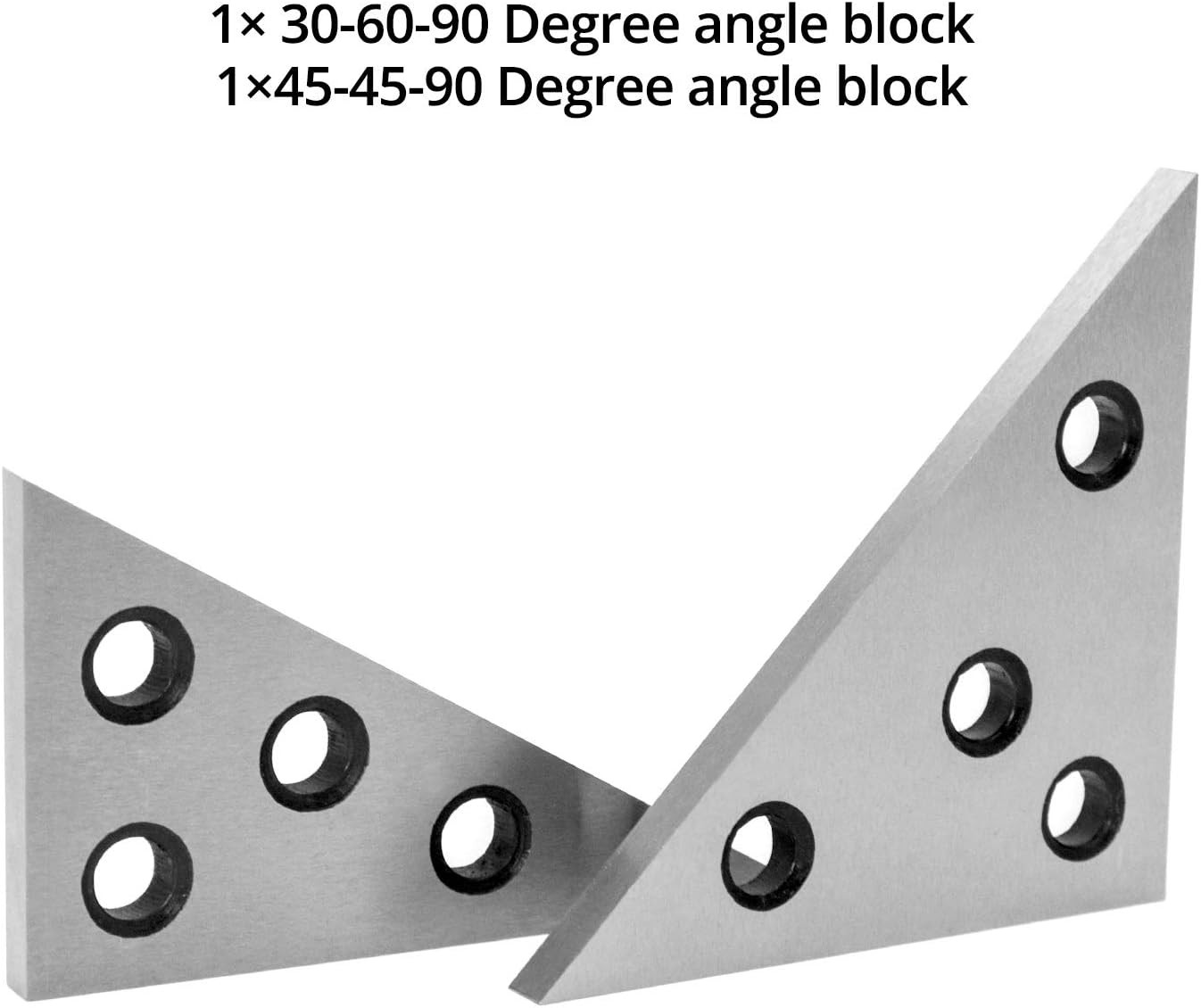 QWORK Solid Angle Plate Set, 2 Pcs Triangle Angle Block, 30-60-90 Degree&45-45-9
