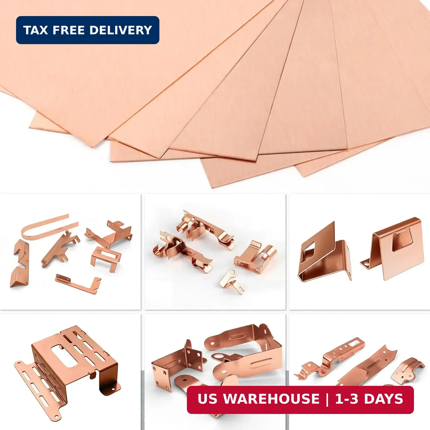6-Pack 99.9% Pure Copper Sheets Metal 6 “x 6”, 24 Gauge Copper Sheets