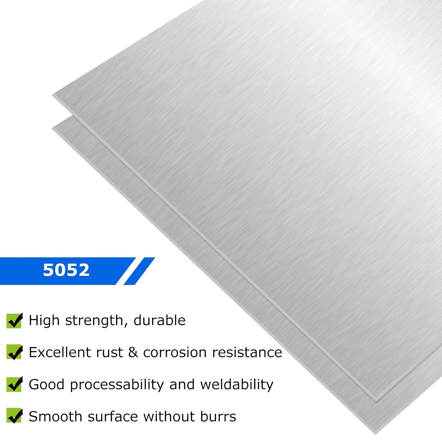 6 Pack 5052 Aluminum Sheet Metal 12 x 12 x 1/64 (0.02”) Inch Thin Flat Plain A