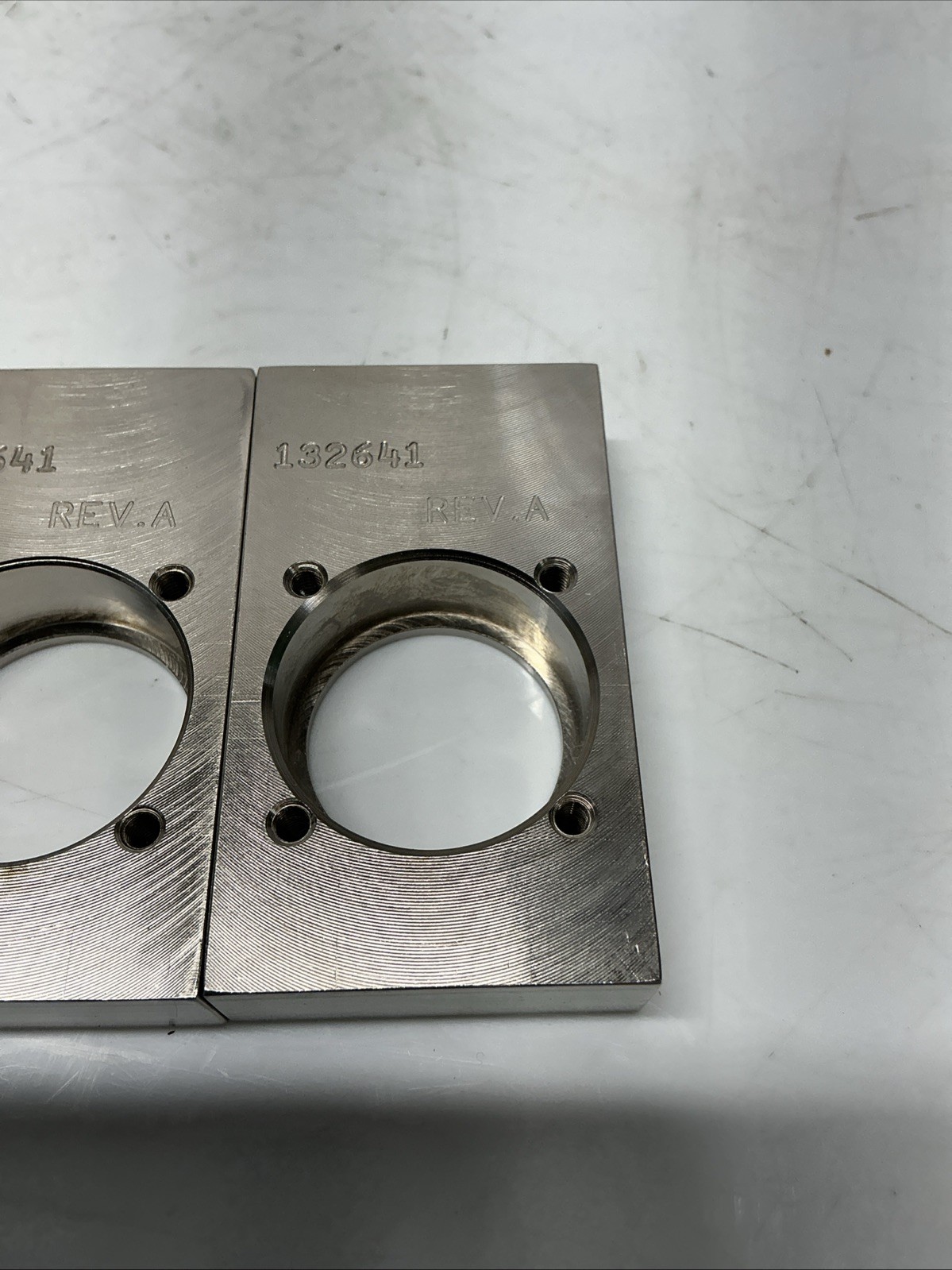 Machined Aluminum Mounting Block Flange Plate PN 132641 Rev A Lot Of 4. X-601