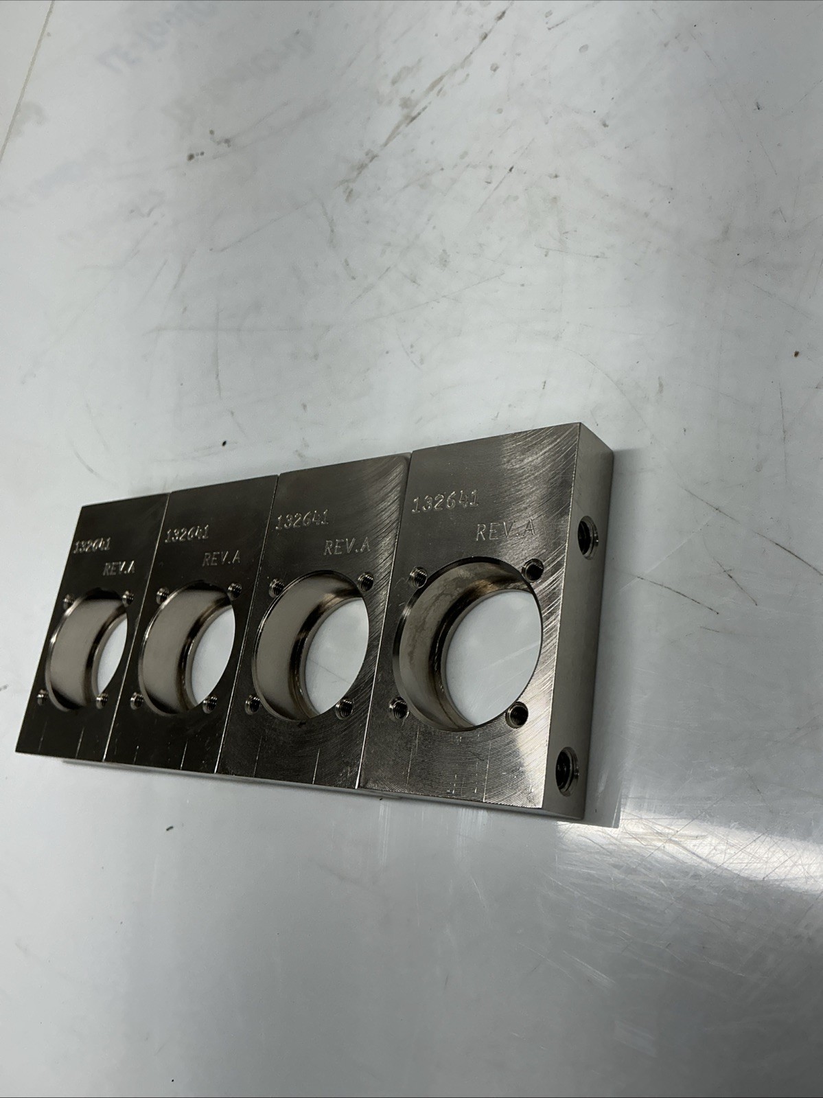 Machined Aluminum Mounting Block Flange Plate PN 132641 Rev A Lot Of 4. X-601