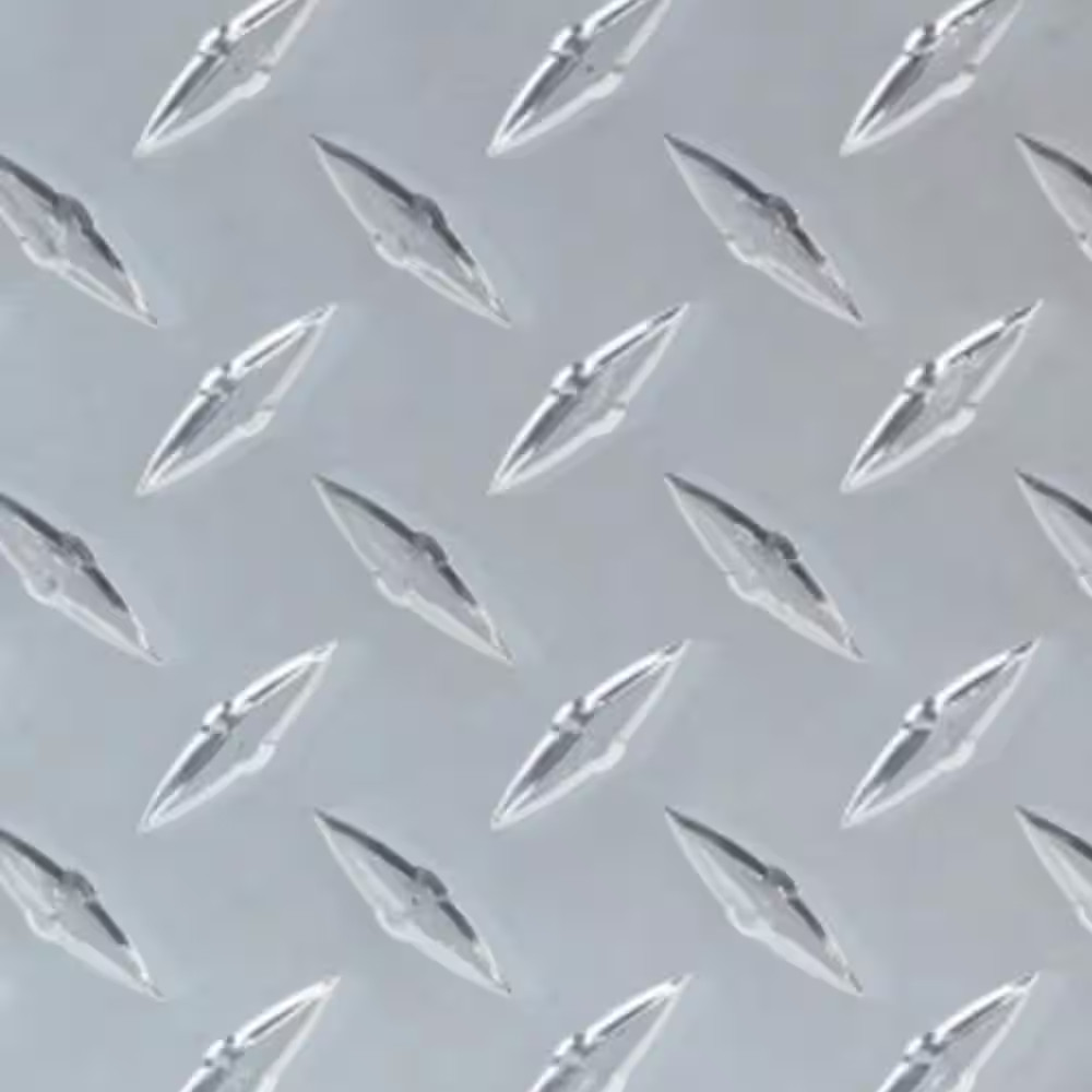 Heavy Weight 36 In. X 36 In. X 0.063 In. Diamond Tread Silver Aluminum Sheet Met
