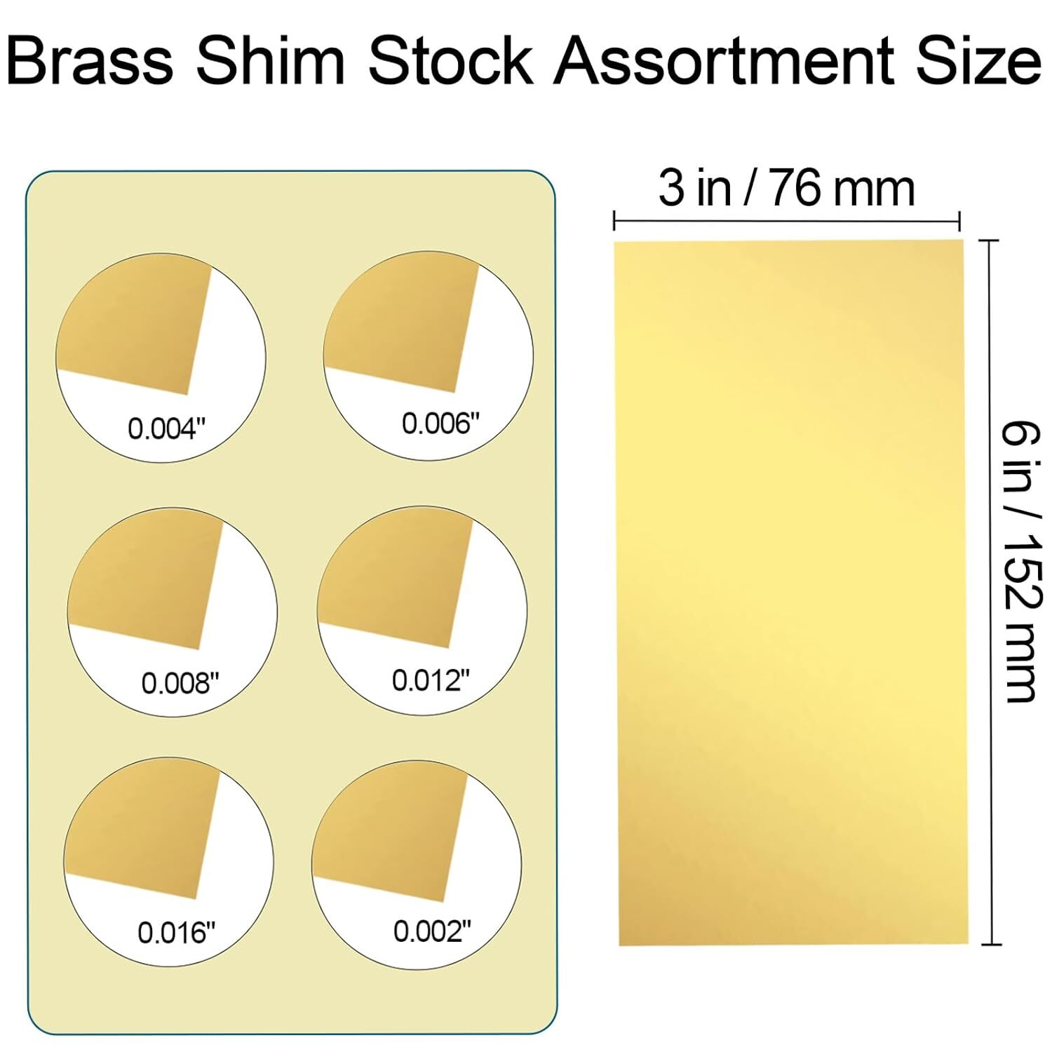 Brass Sheet , Brass Shim Stock Assortment , ” Length X 3 ” Width , 0 .