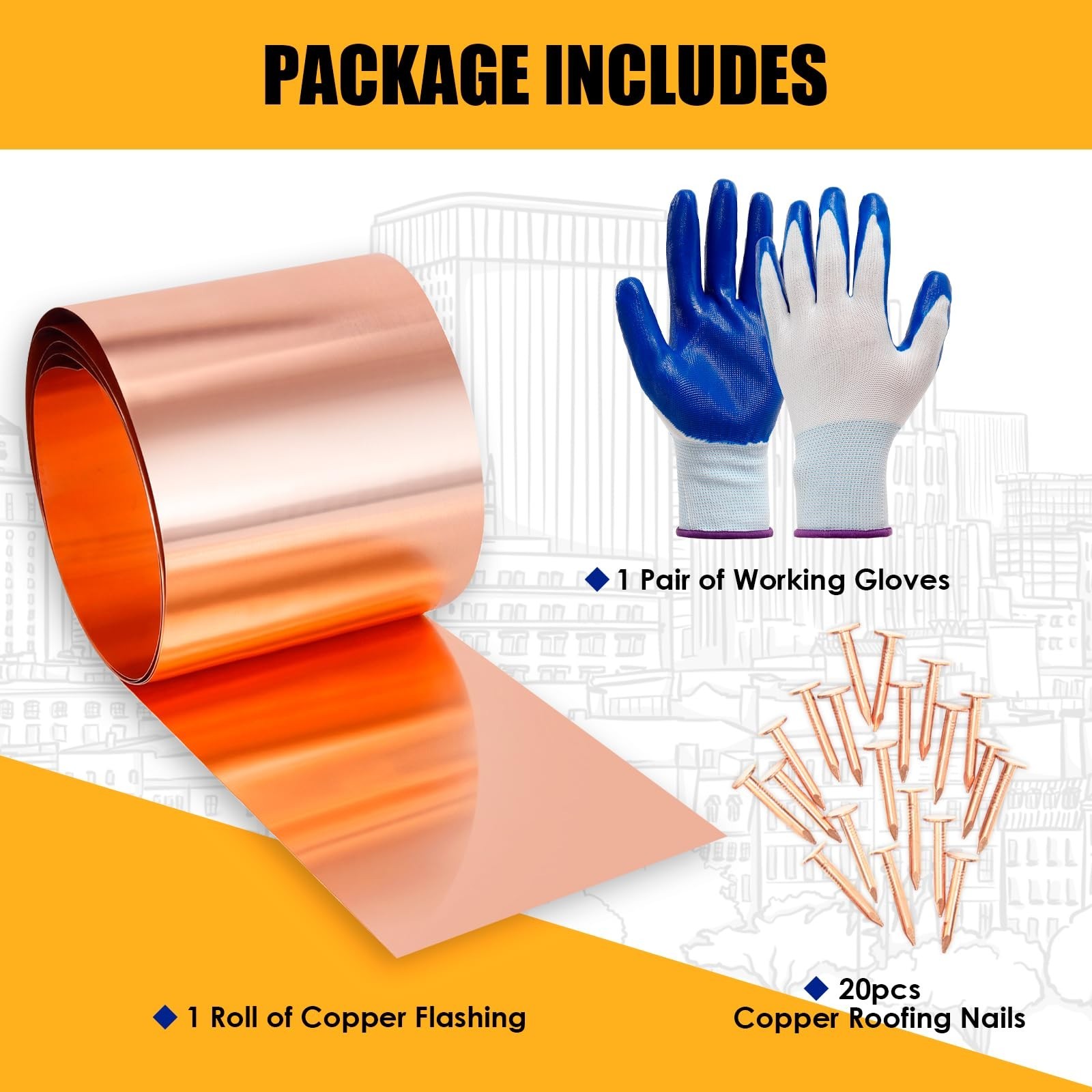 Copper Flashing Roll 26 Gauge 2in x 10ft – Roofing, DIY Projects, Contractor Use