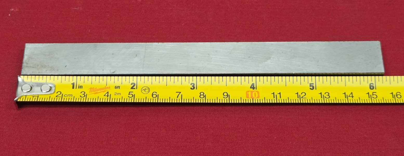 D2 Tool Steel Block Billet 6.095″ L x 0.64″ W x 0.28″ Thick, 4.89 Oz.