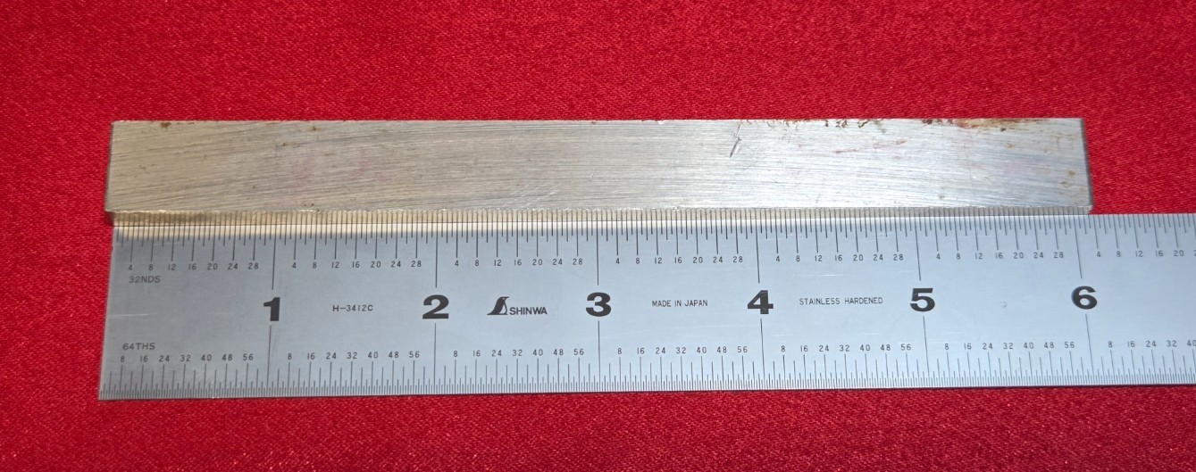 D2 Tool Steel Block Billet 6.1″ L x 0.61″ W x 0.289″ Thick – 4.628 Oz