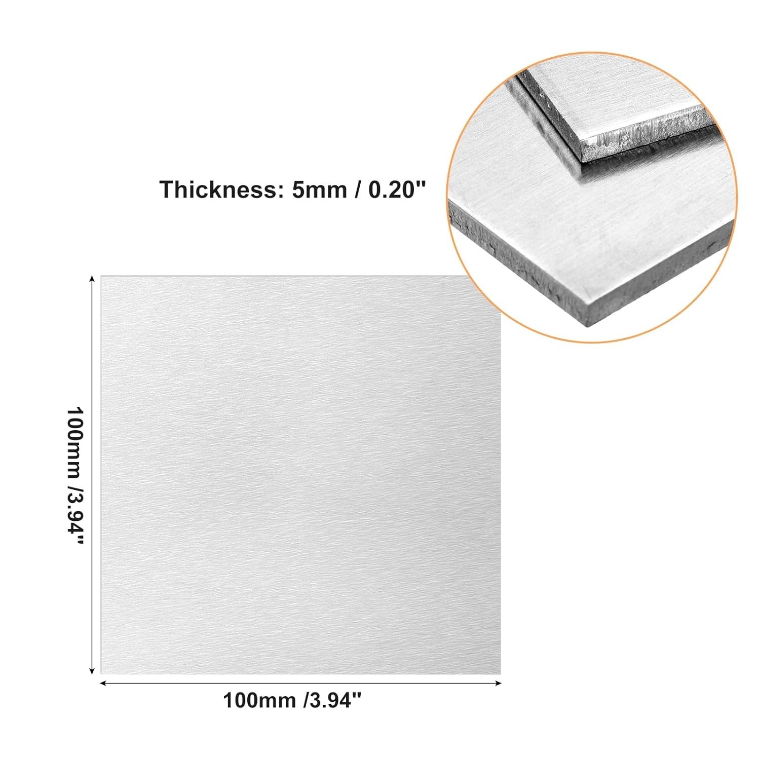 LTKJ 1mm Thick Grade 5 Titanium Alloy Metal Sheet Plate Silver 100 x 100 mm f…