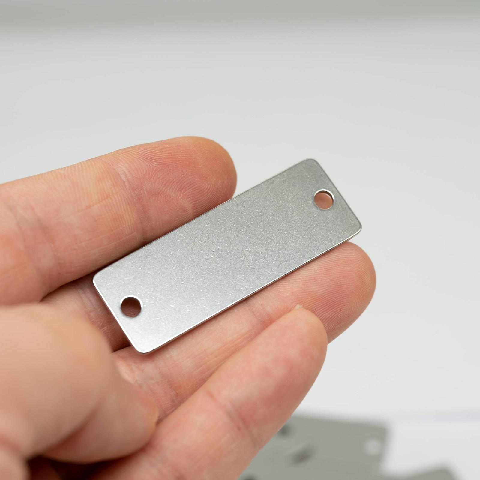 25 Pack Stainless Steel Blank Tags Rectangle Stamping Blanks with Two Holes