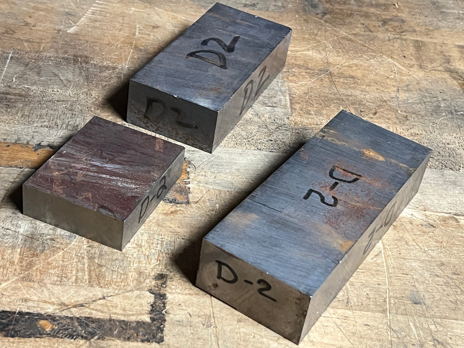D2 Tool steel flat bar square stock mill lot x3 pcs 7/8, 1 3/8, 1 5/16 – 13+ lbs