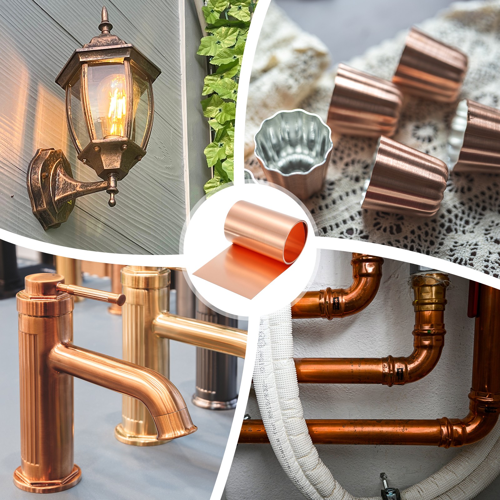 Pure Copper Sheet Roll, 0.2mm 24Ga Thick T2 5Ft x 4in Copper Strip for Craft