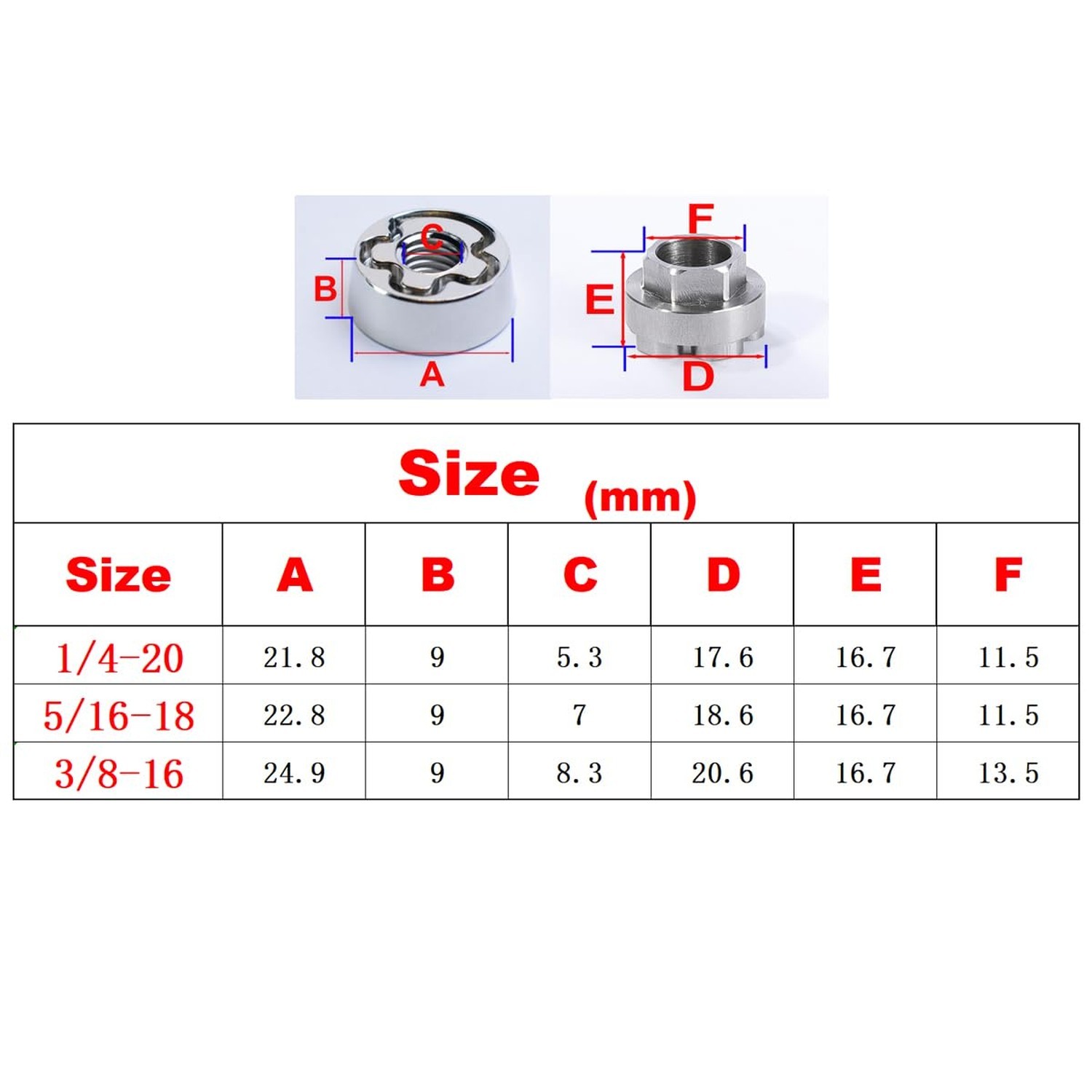 5/16-18 Hidden Type 304 Stainless Steel Anti-Theft Locking Nuts 18TPI Securit…