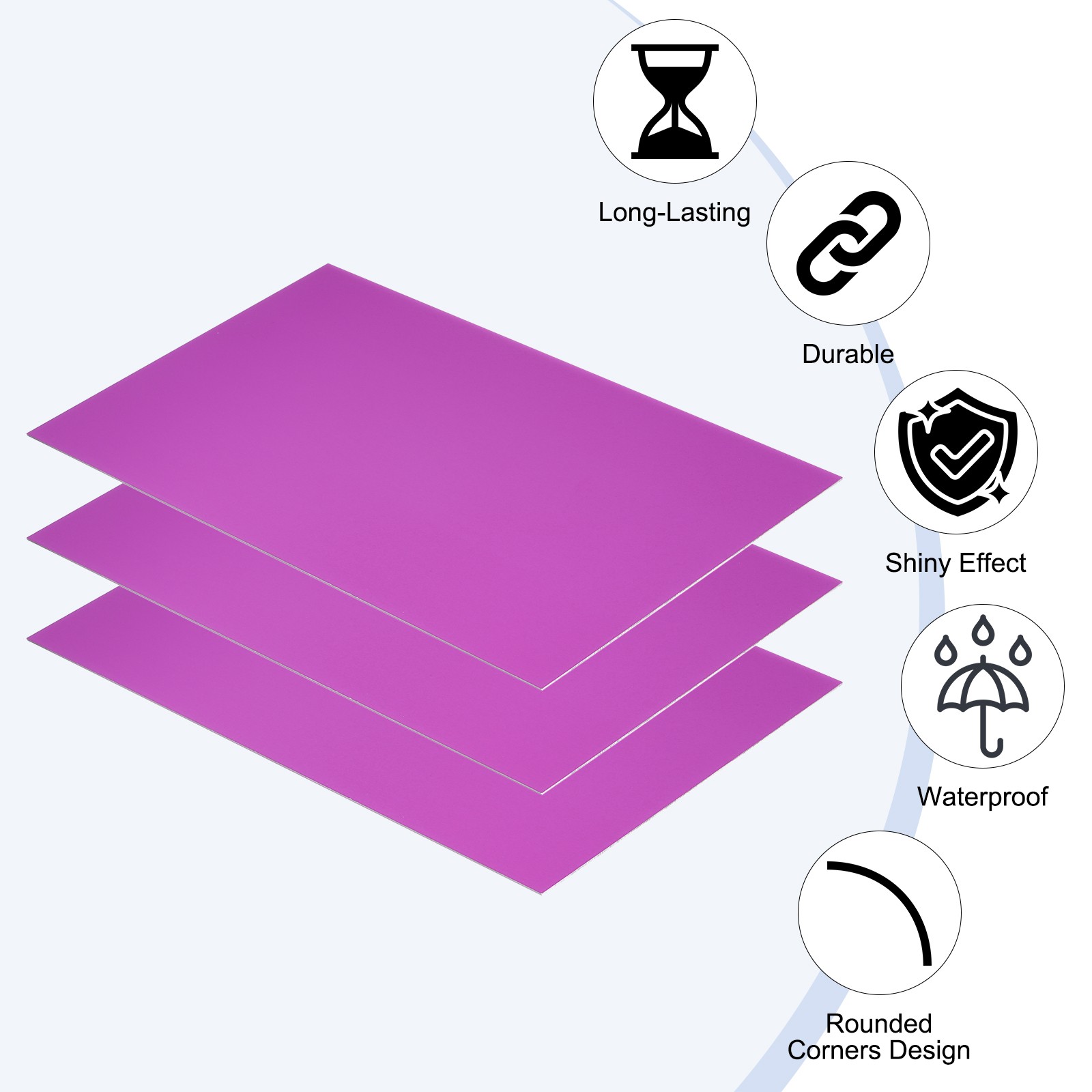 8×12 Inch Anodized Aluminum Sheet Metal, 3Pcs Laser Plates Engraving, Purple