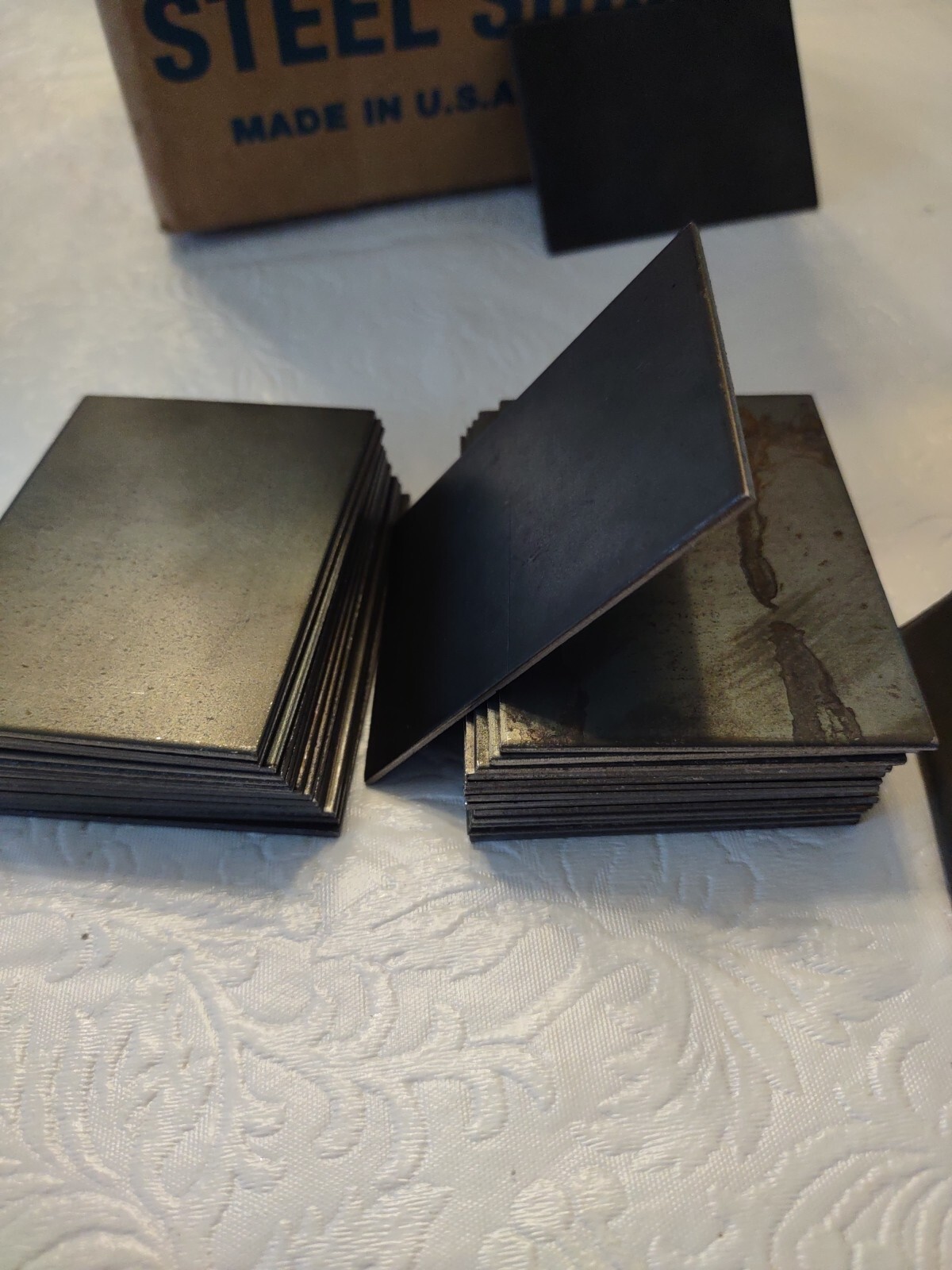 Rectangle Carbon Steel Shims 2″x2.75″ Five Lbs. 1/16″ 27 Count, 1/8″ 12 Count