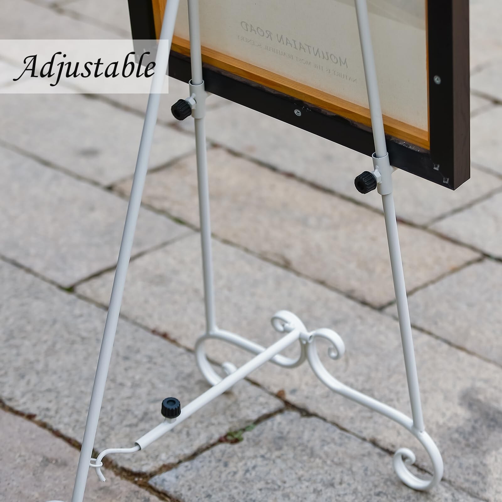 55.5″ X 23.62″ Metal Scroll Extra Large Free Standing Adjustable Display Stan…