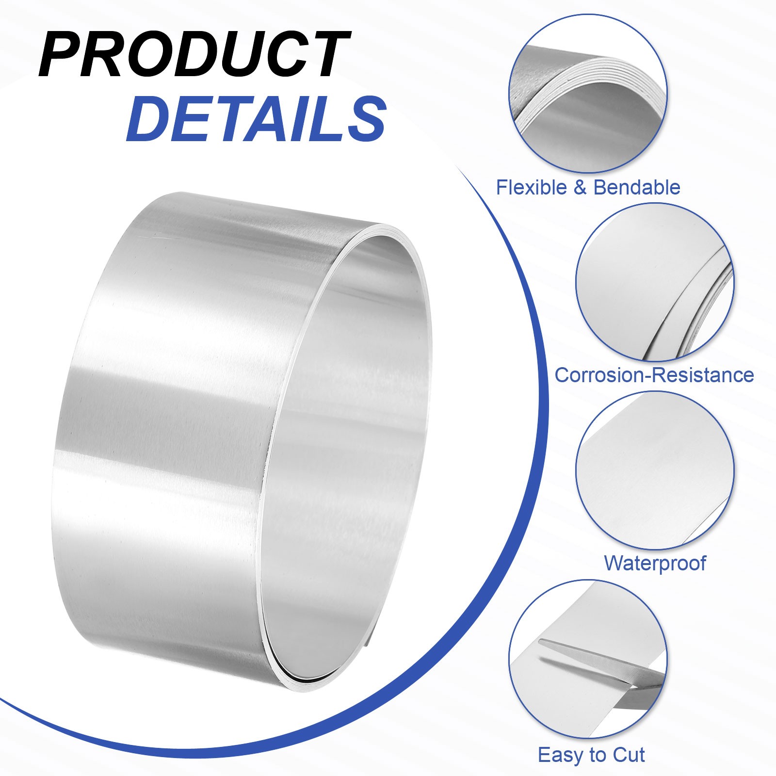 Aluminum Flashing Roll, 3000mm x 50mm x 0.2mm 1060 Aluminum Metal Roll