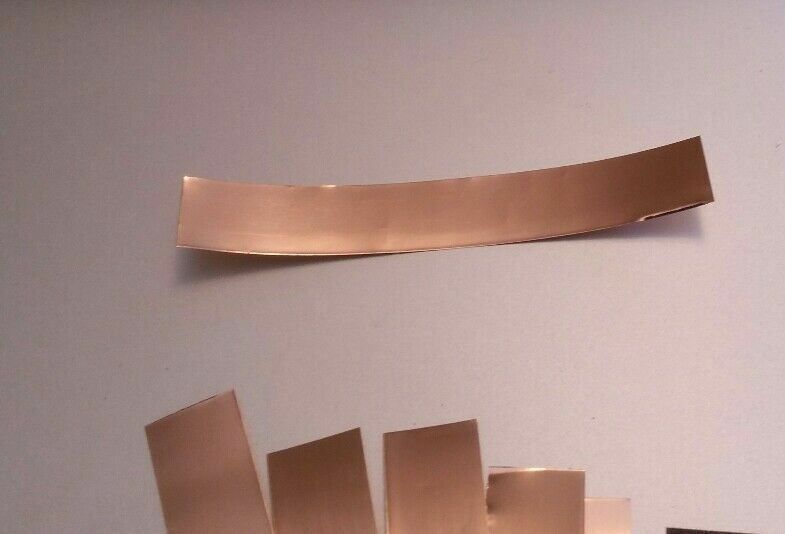 copper Shim Stock .002 Thick 0.5″ Wide 20 inch long, 002 0.002 soft