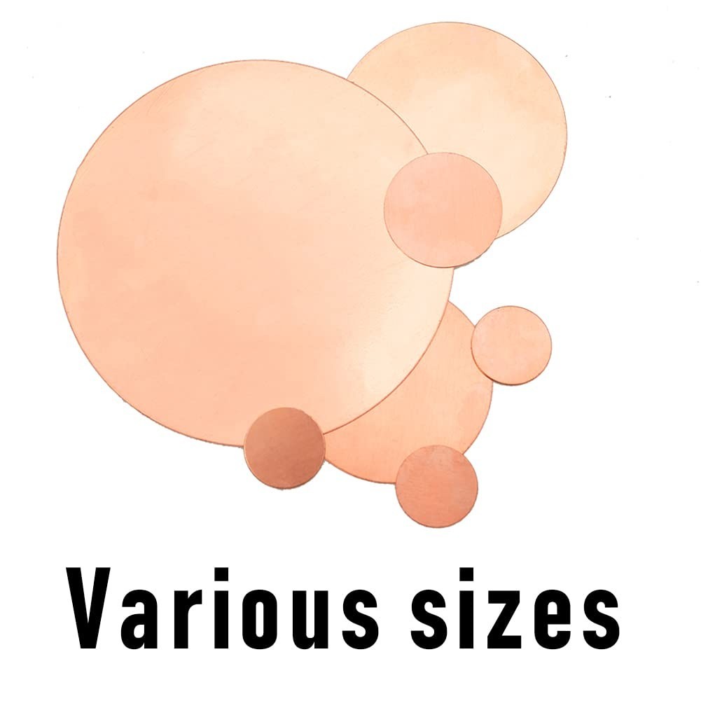 5 Count 20 Gauge Pure Copper Round Plates – Ideal for Crafts & Home Projects