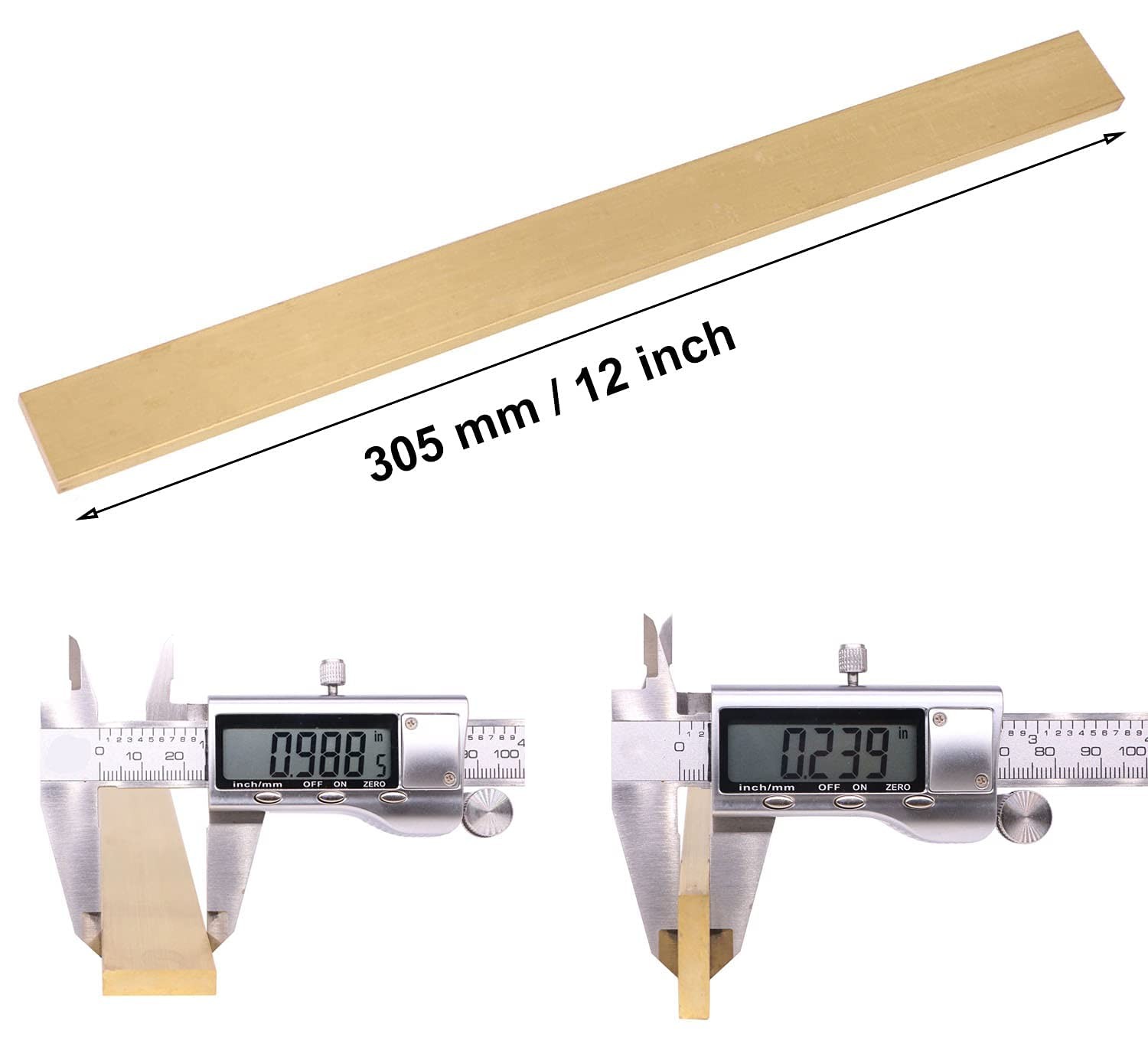 1/4 x 1 Inch C360 Brass Flat Bar 12 Inch Long Solid .230 Mill Stock