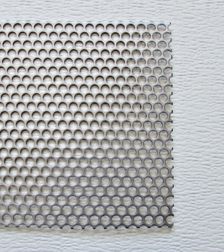 1/4″HOLES ON 5/16″CENTER–16 GA.-STAINLESS PERFORATED SHEET- -5″ X 12″