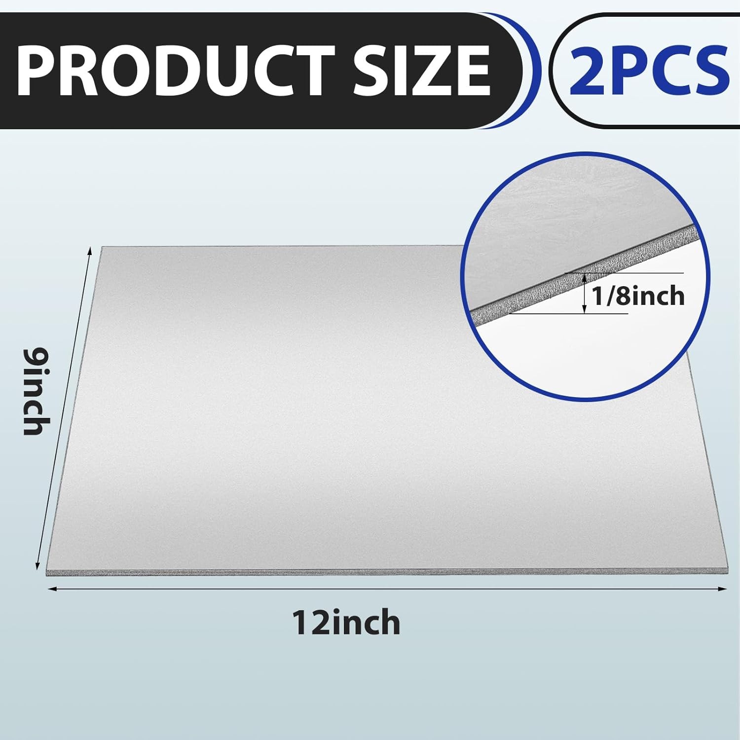 Therwen 2 Pieces 1/8 Inch x 9 x 12 Steel x 9 x 12 inch, White