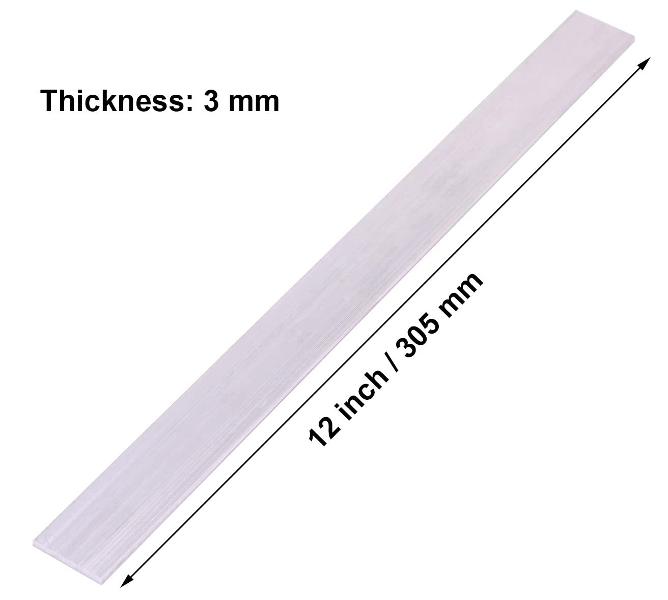 12 Pieces 1/8″ (3Mm) X 1″(25Mm) Square Aluminum Flat BAR 12″ Long .118″6061 Gen