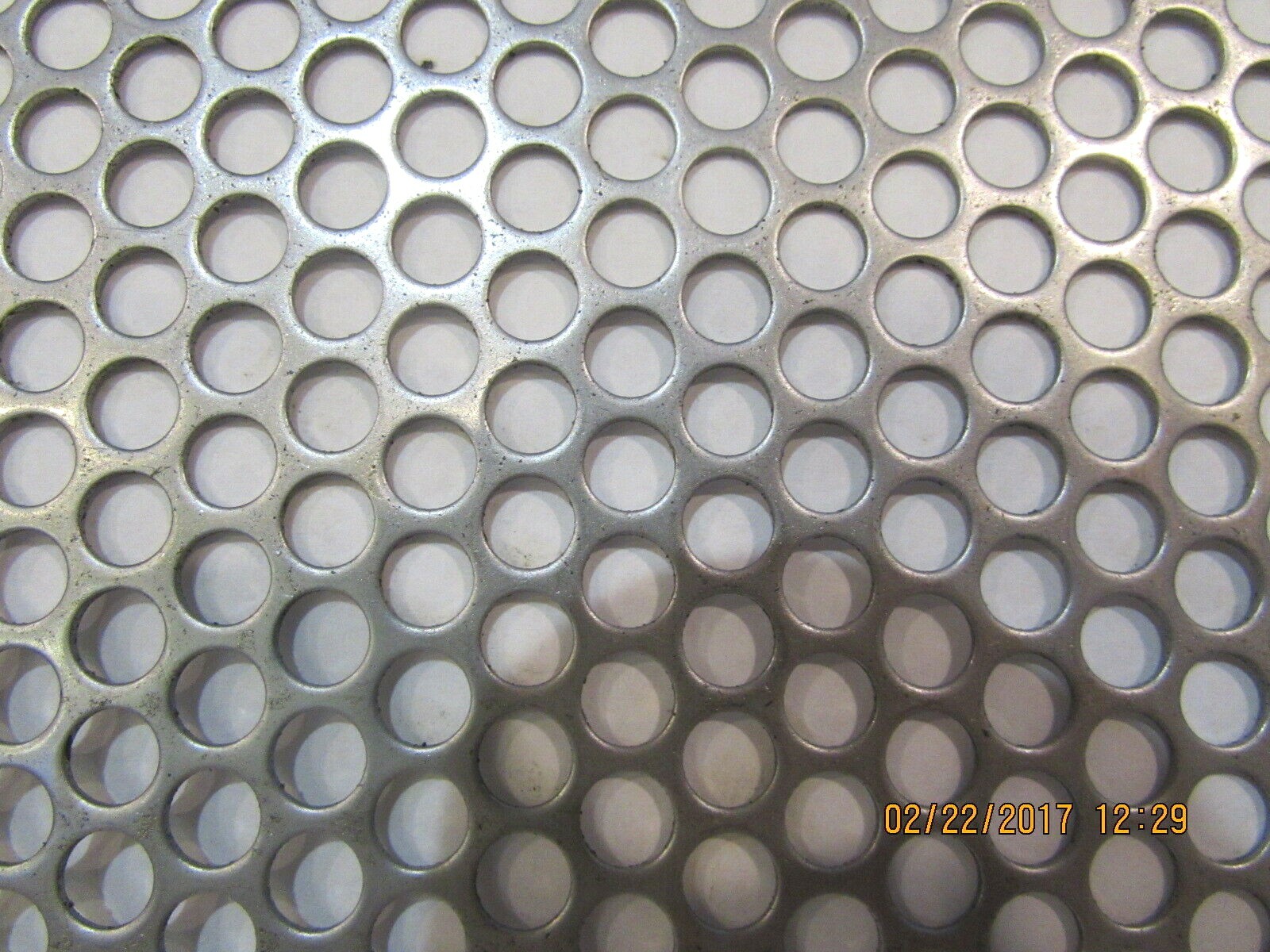 ==1/4″ HOLES 16 GAUGE 304 STAINLESS STEEL PERFORATED SHEET–11″ X 12″==