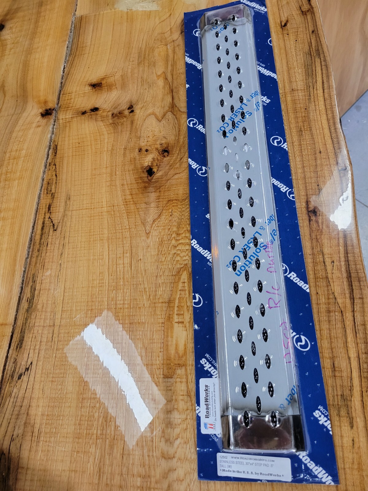 stainless steel roadworks step plate tread 30″ x 4″ universal no slip 12502 new