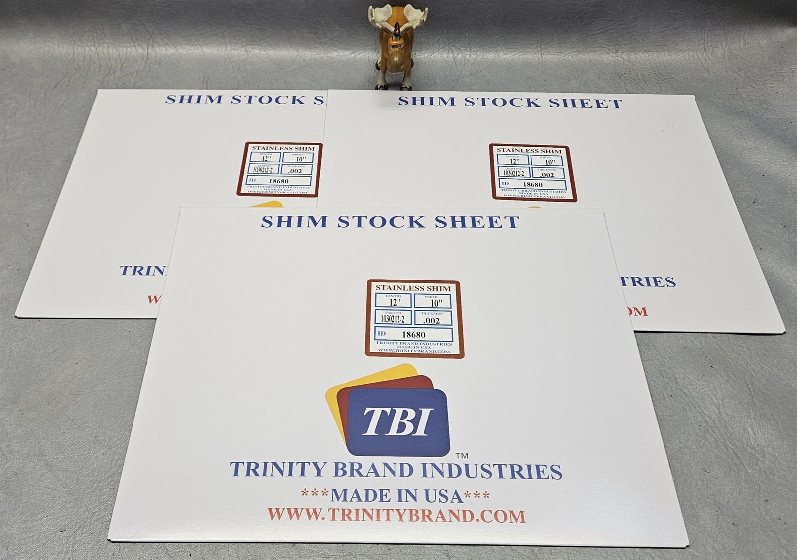 TBI 1030212-2 Full Hard Stainless Steel Shim Flat Sheet 10×12″ 302/304 Lot of 3