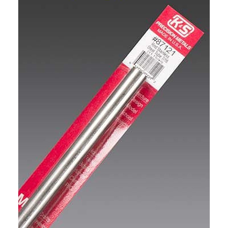 K&S 87121 0.028 in. Round Stainless Steel Tube 1 L ft. x 7/16 Dia. in.