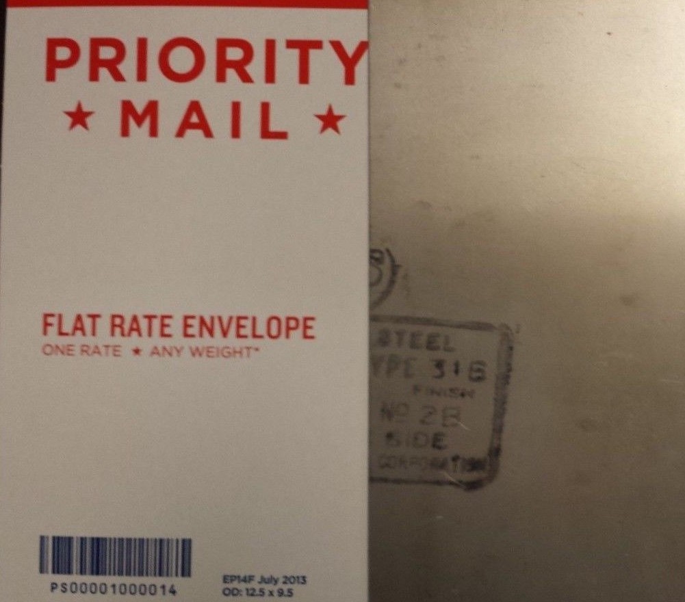 6 pcs. 24ga. 9″ x 10″ Stainless Steel Sheet Metal Type 316