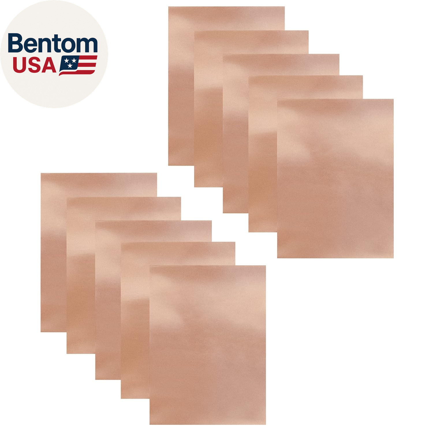 10Pcs 3.15 Mil Copper Foil Sheet [7.9Inch X 5.9Inch] with Double-Sided Conductiv