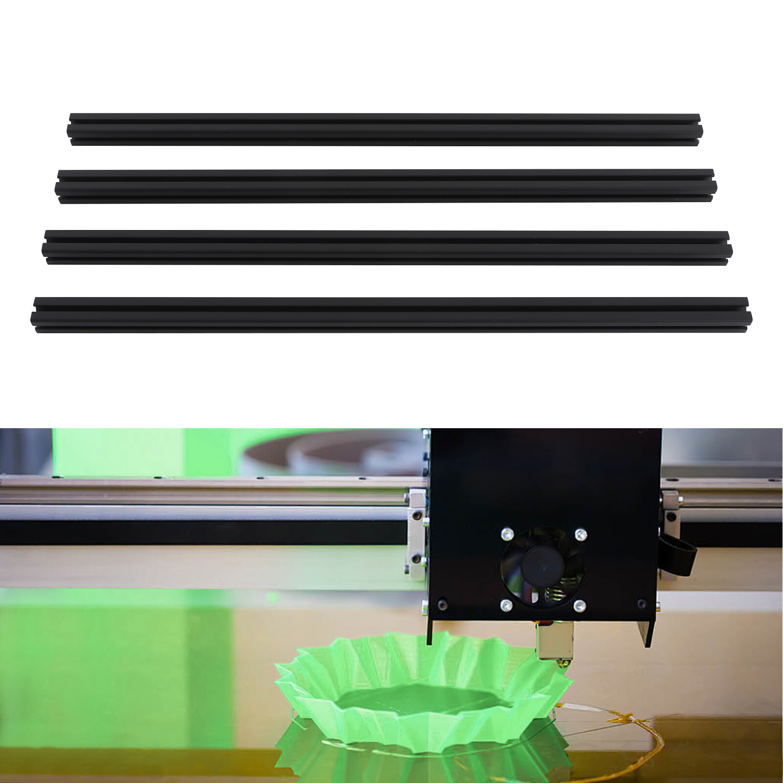 Aluminum T-slot 4040 extruded profile 40x40mm Length 1000mm, 4 pieces set