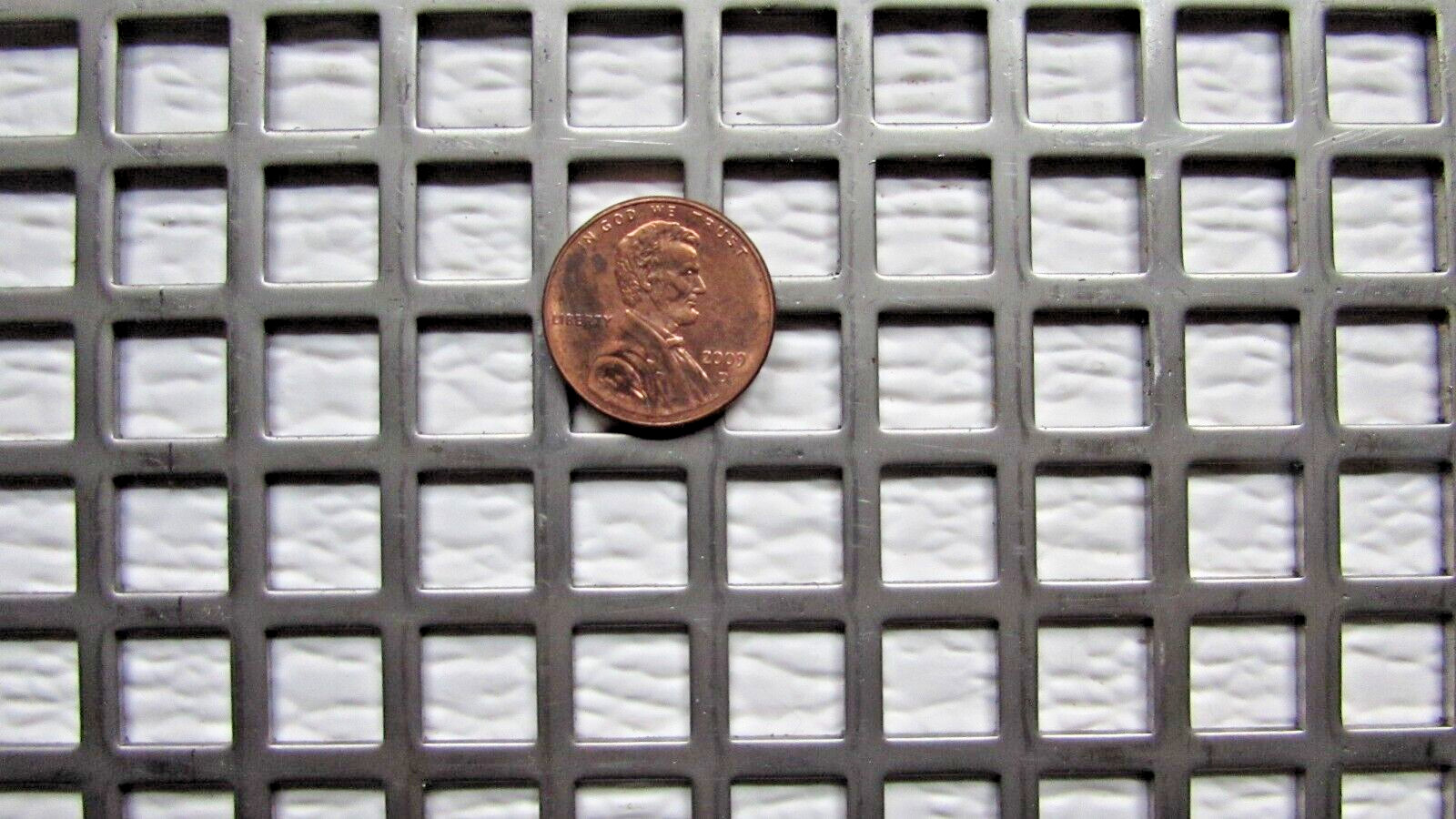 3/8″ SQUARE HOLE PERFORATED CARBON STEEL METAL 16 GA.- —-12″ X 24″