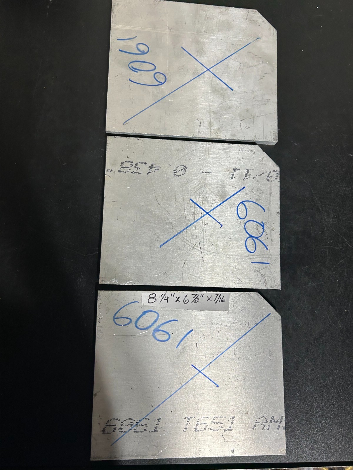 Aluminum flat stock plate8 1/4″x6 7/8″x7/16″ 6061-T651 ams qqa 250 11 QTY (3)
