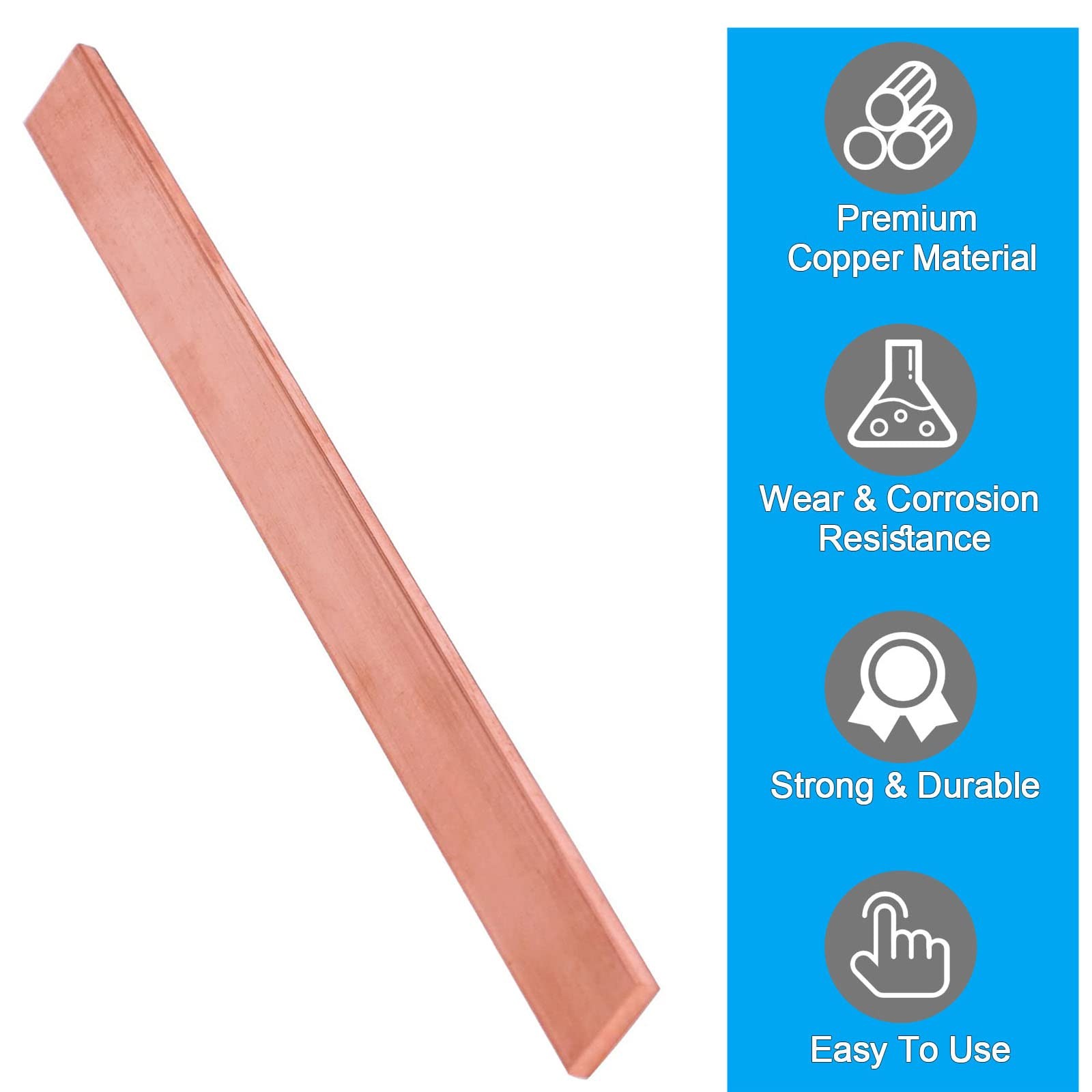 C110 Copper Flat Bar 1/8x1x12″ Stock 3x25x305mm Solid Plate Mill Metal Craft