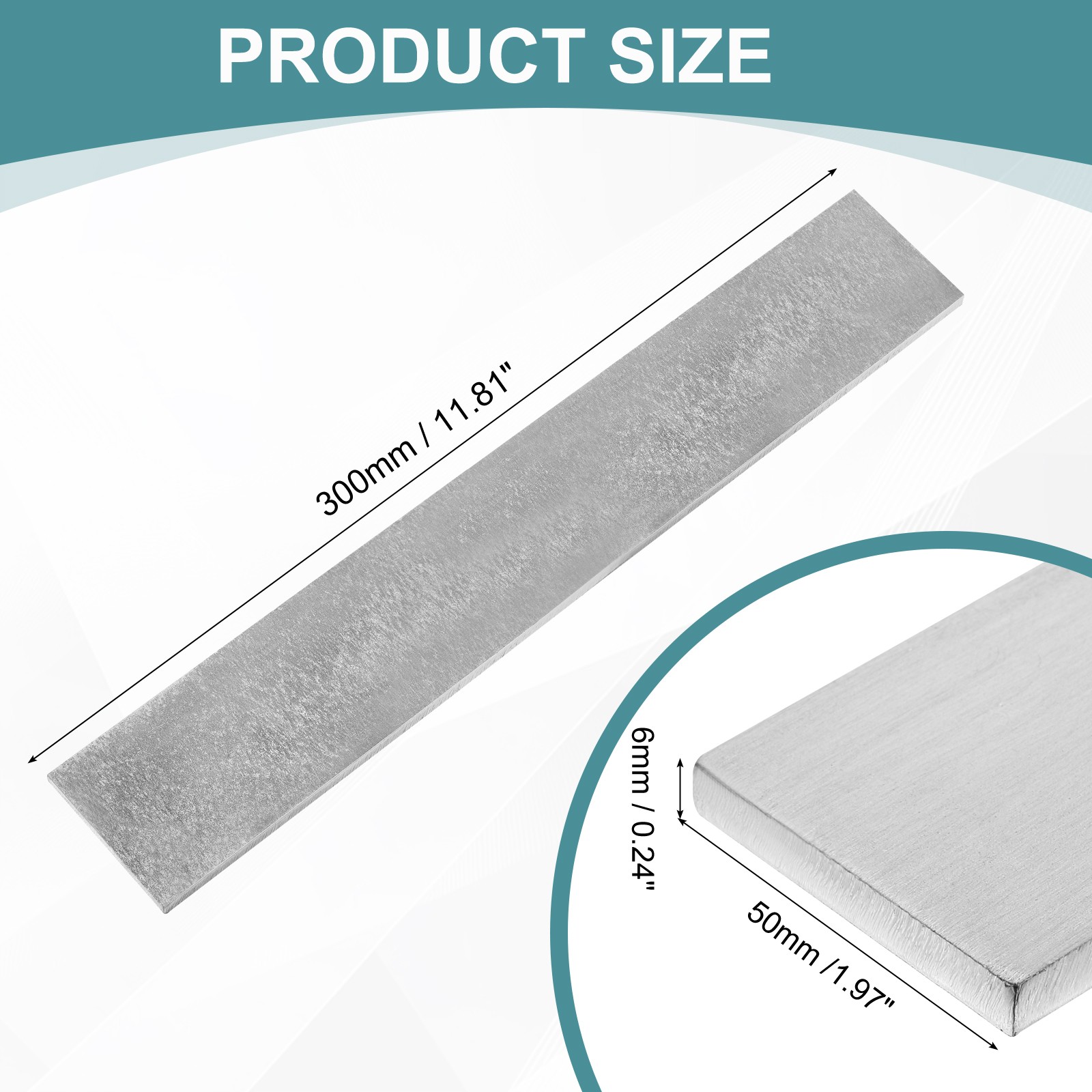 316 Stainless Steel Flat Bar 1/4″ Thickness 1-31/32″ Width 12″ Length Metal Bar