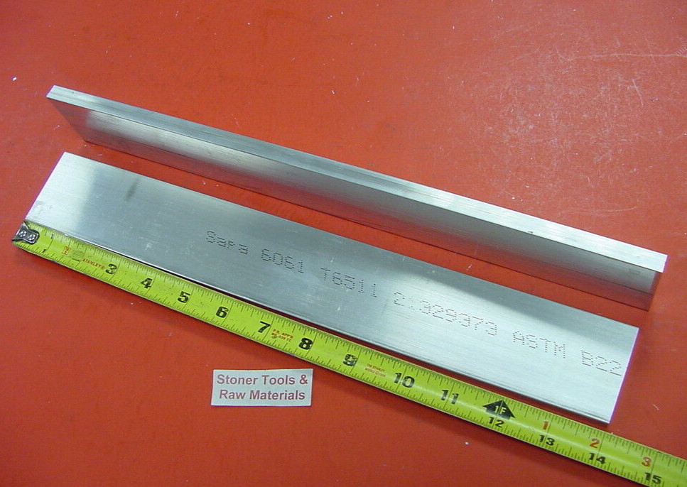 2 Pieces 3/8″ X 2″ ALUMINUM 6061 FLAT BAR 14″ long T651 Solid Mill Stock Cut New