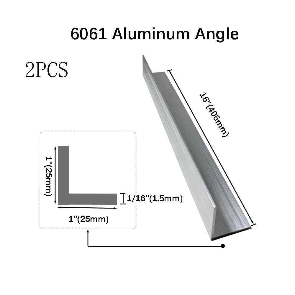 Durable 16″ Aluminum Angle 1″ x 1″ x 1/16″ – Rust-Resistant 6061 T6 Mill Stock