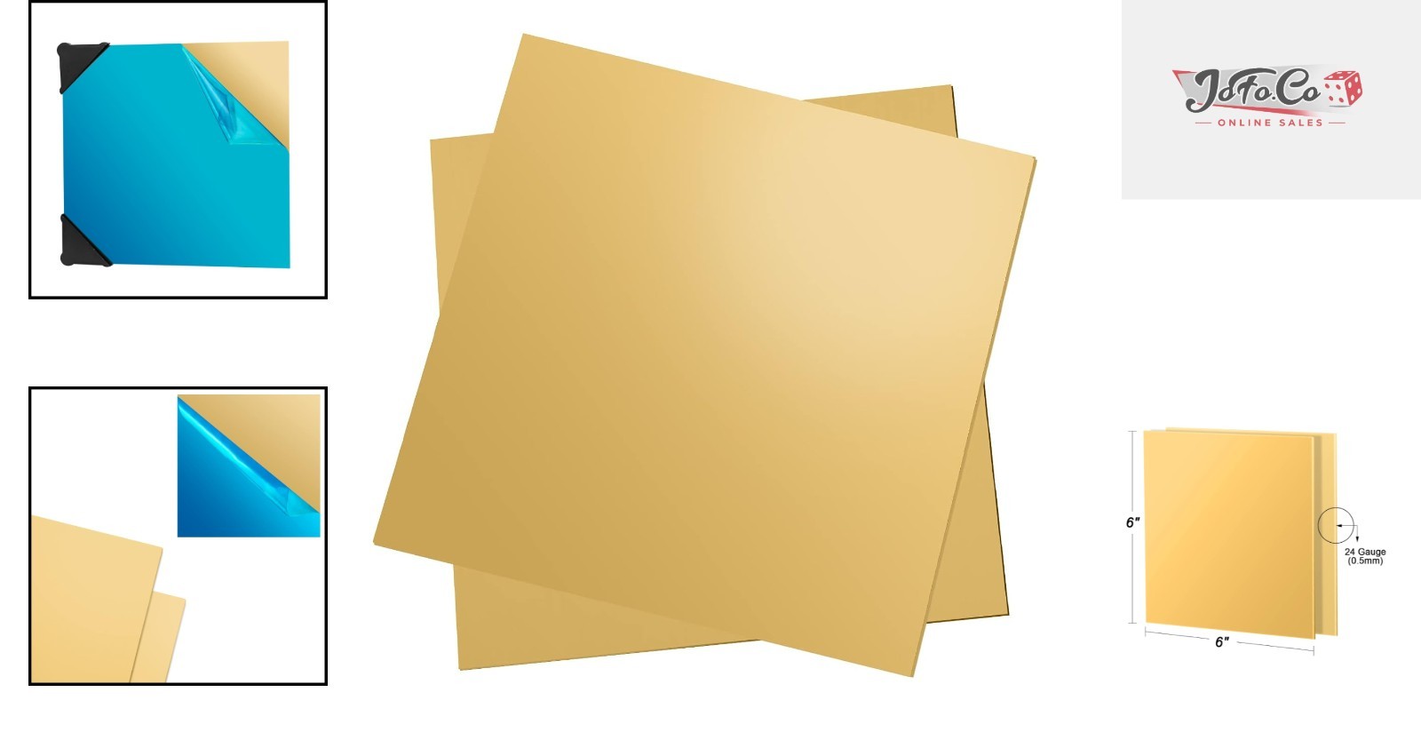 High-Quality 6″ x 6″ Brass Plates – 24 Gauge for Crafting Excellence