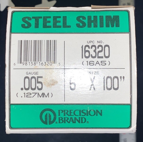 PRECISION BRAND .005” Thick – Steel Shim Stock 6” X 100” 1XRoll USA