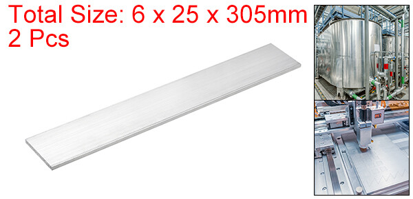 2pcs Stainless Steel Flat Bar Brushed Finish Trim Strips Sheet 12″x1″x1/4″