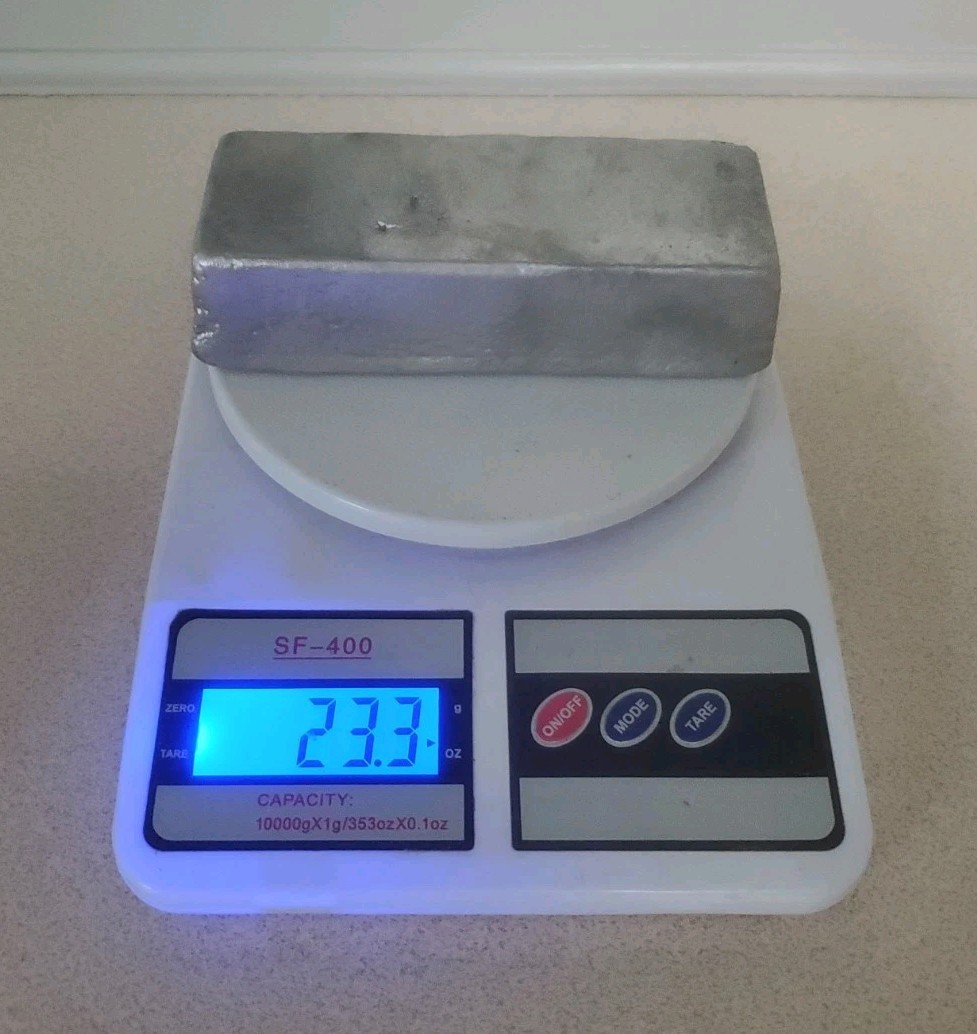 Aluminum Ingots For Casting (Hand poured) 8.6 Pounds