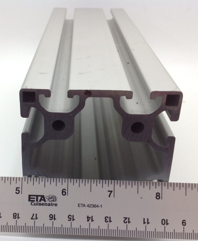 Aluminum Extrusion Framing, 3.125 in square, 48 in long, black plastic end caps