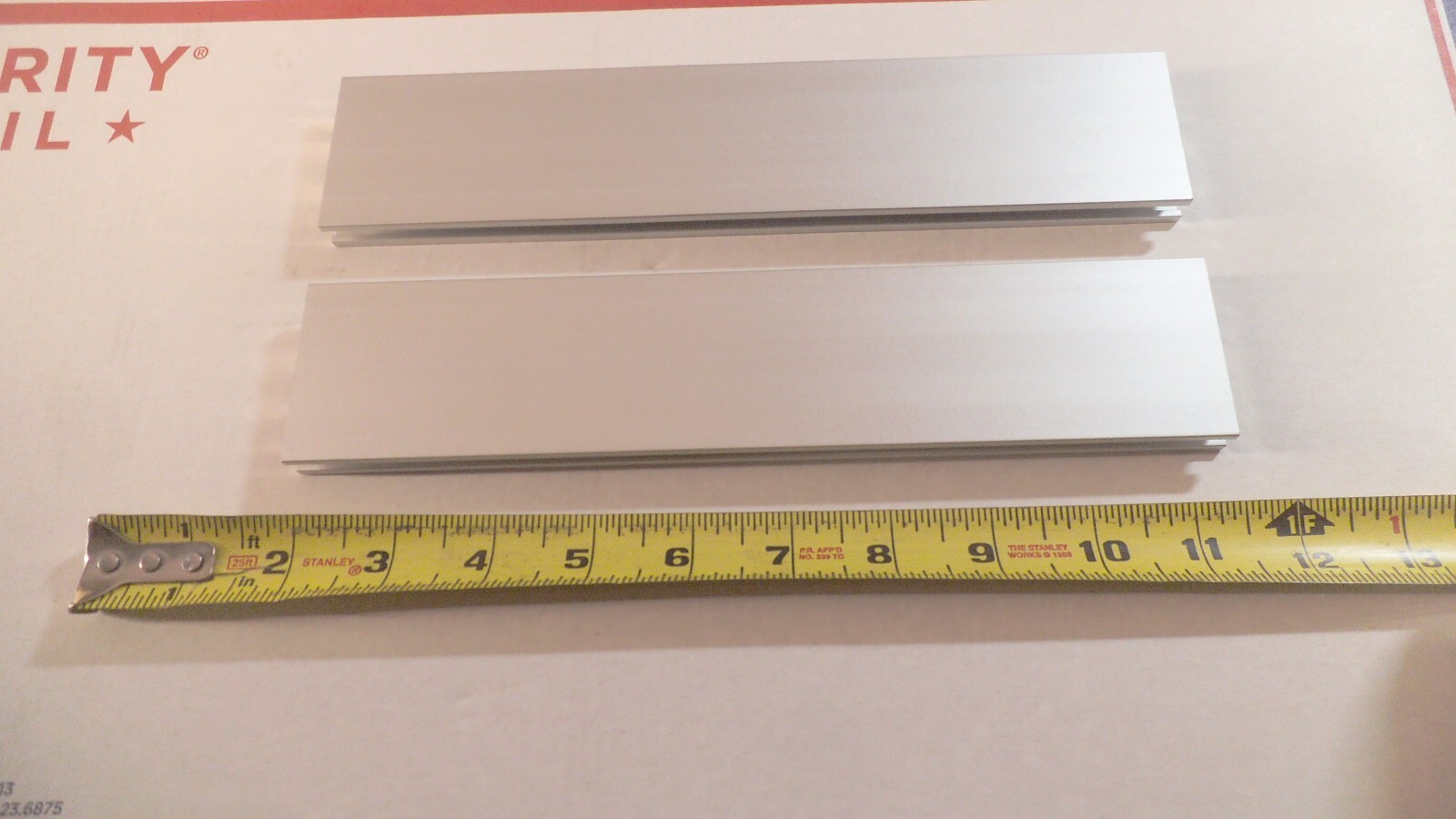 Lot of 2 pcs Aluminum slotted bar stock, 9-5/8″ x 2″ x .475 thick