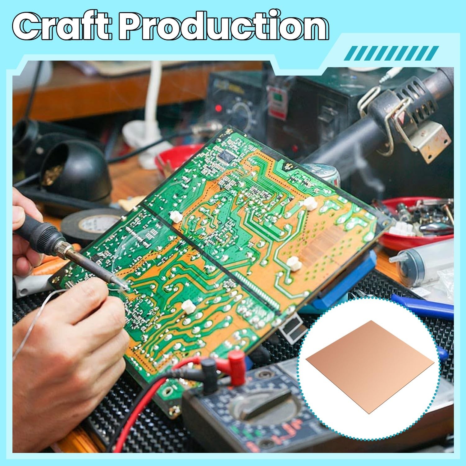Copper Sheet, 2 Pieces of Copper Plates 2″×2″-24 Gauge(0.5mm) Thickness, 99
