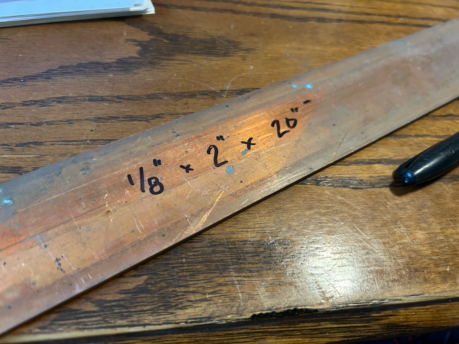 1/8″ x 2″ x 20″ copper Flat Bar