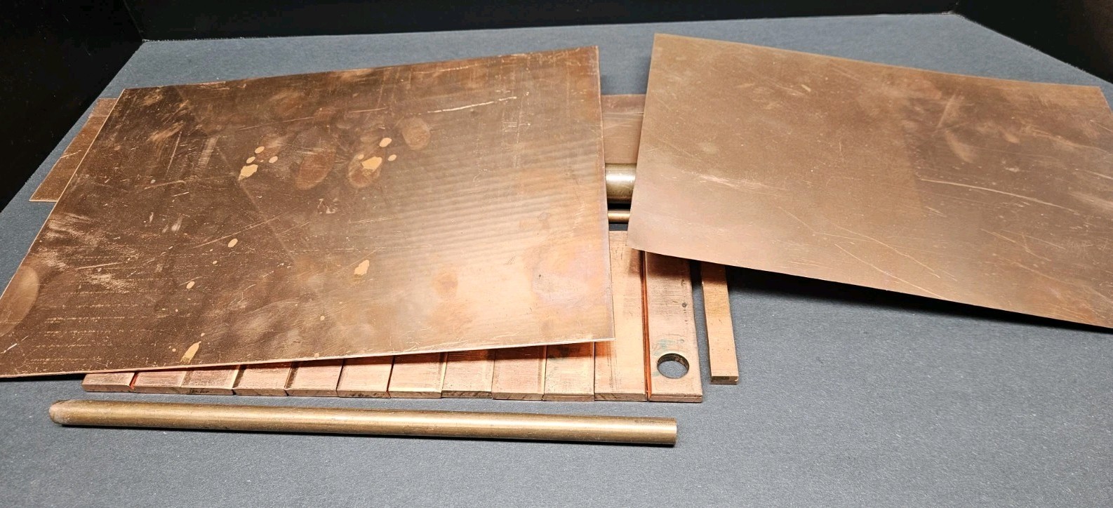 C110 Copper Lot ⅞” Round Bar ¼ Sheet Plate Stock Drops Machinist Welders Backing